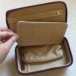 Ann Taylor Red leather jewelry box w/snake texture